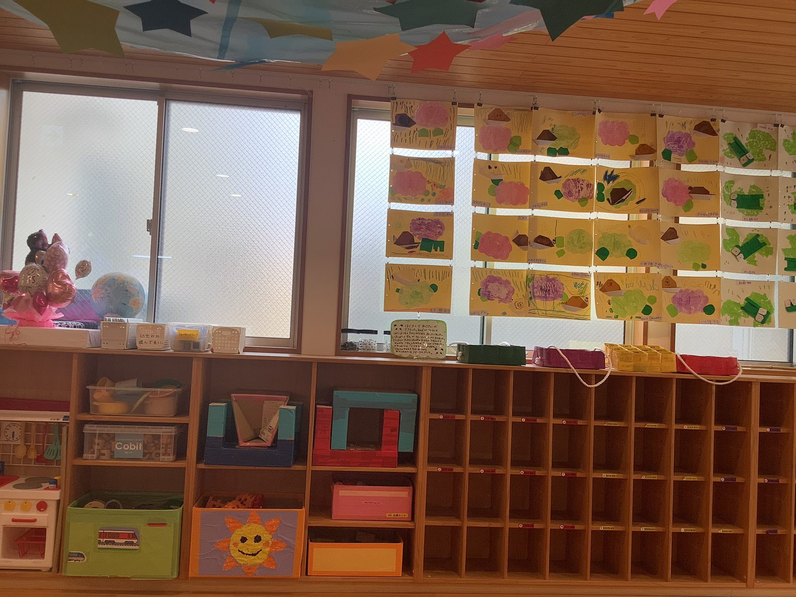 子どもたちが作った作品の展示